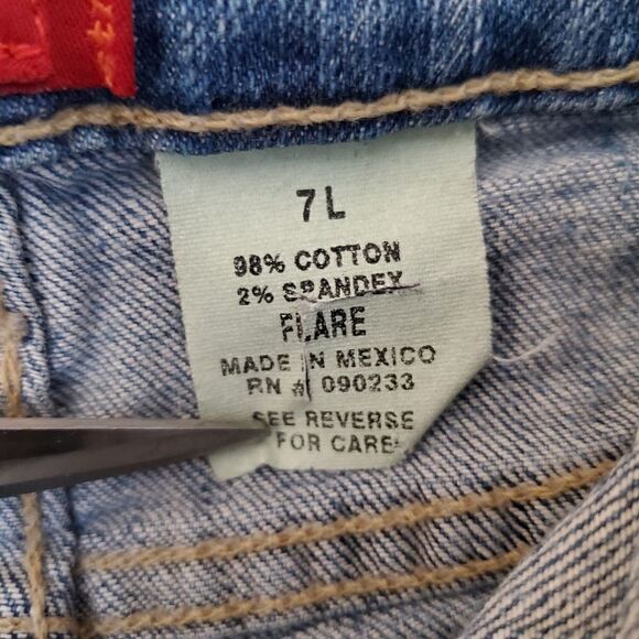 Tilt Jean Shorts Womens 7L Blue Distressed Stretch Cut Off Denim - Picture 2 of 9